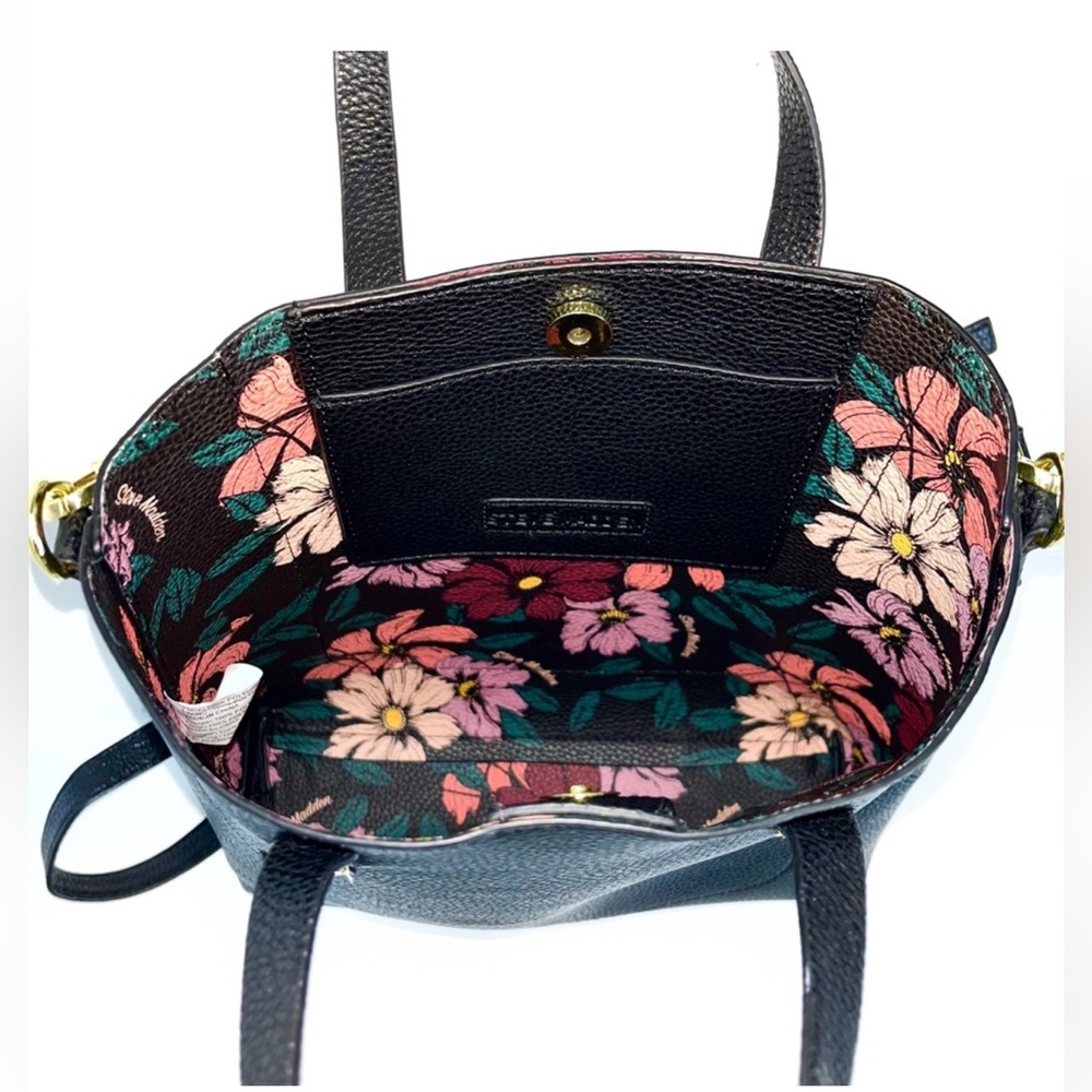 Steve Madden Floral Interior Black Crossbody